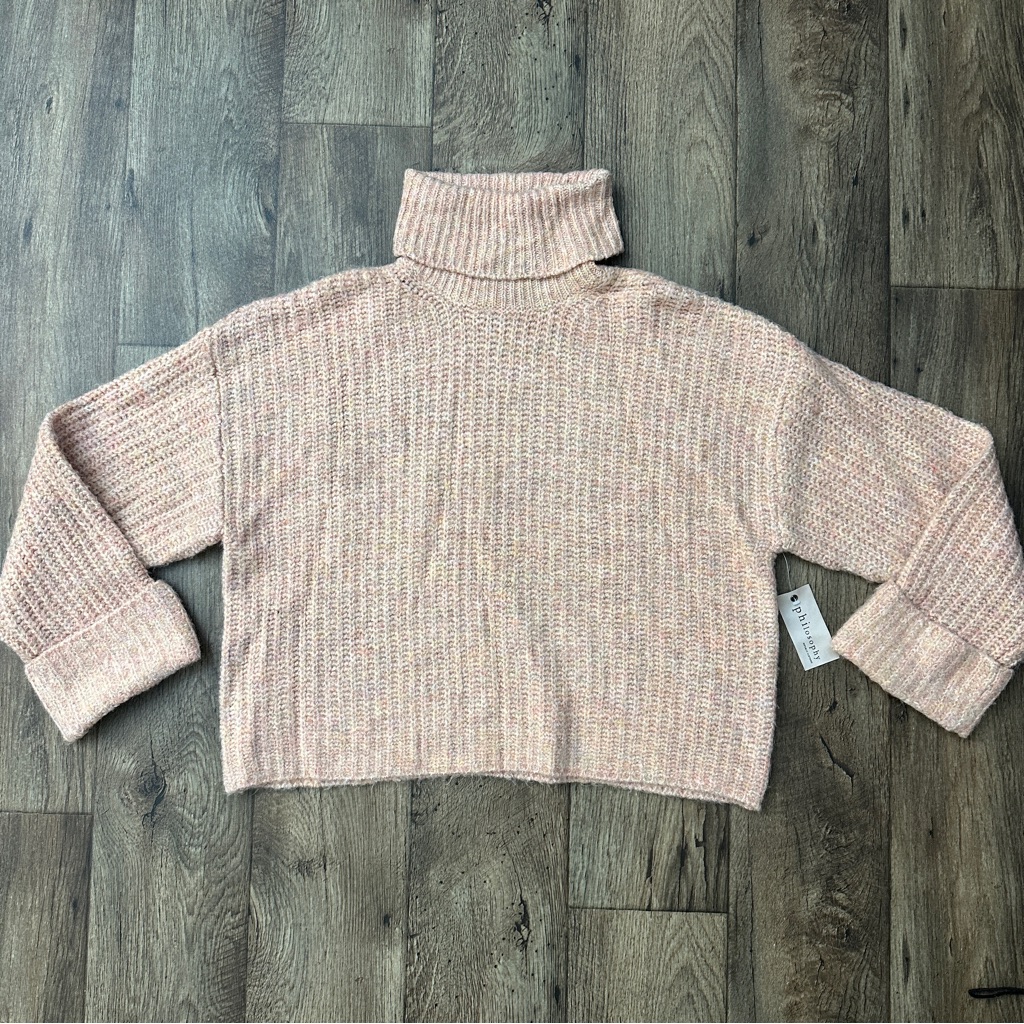 Philosophy Cozy Turtleneck Sweater Women’s Size L Pink